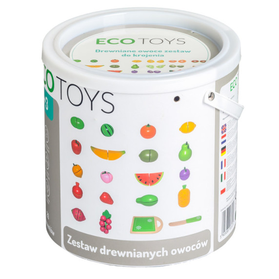 Drevené ovocie na krájanie 20 doplnkov ECOTOYS